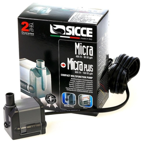 Power your aquatic paradise with the Sicce Micraplus Pump! This reliable 158 GPH submersible pump is perfect for freshwater aquariums