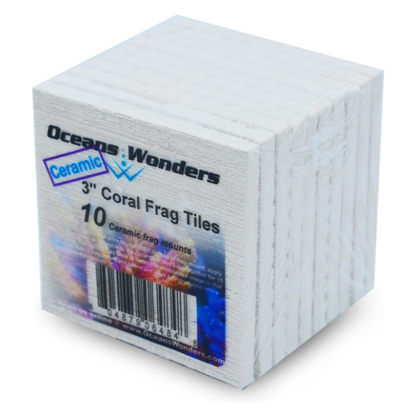 Agrocrete XL 2" Coral Frag Tiles (10 pk) for stylish fragging fun in fresh and salty aquariums by Ocean Wonders.