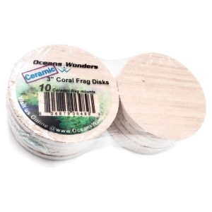 Ocean Wonders 3" Ceramic XXL Coral Frag Disk - perfect fragging supplies for fresh & salty aquariums! Get your corals thriving!