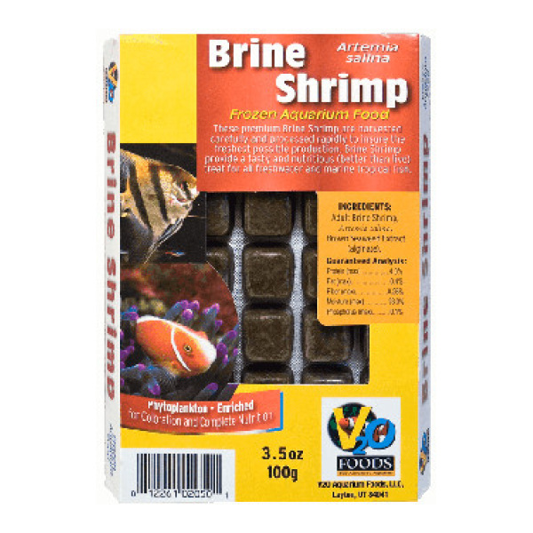 V2O Brine Shrimp 100g - Nutritious Frozen Food for Fresh & Salty Fish V2O Brine Shrimp Frozen Food