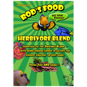 Rod's Food Herbivore Blend 6 oz - Nutritious frozen diet for marine & freshwater fish