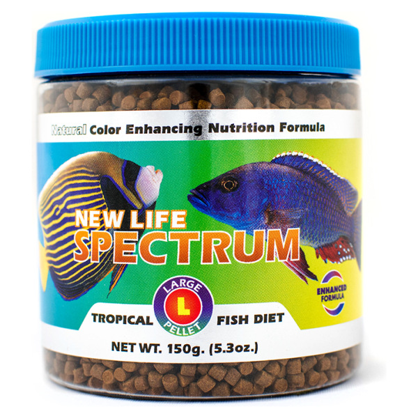 New Life Spectrum Tropical Fish Diet Pellets 150gr - Aqua Nourishment Tropical Fish Diet - Large Pellet (3-3.5mm) from New Life Spectrum: Nutritional fish food for fresh and salty aquatic buddies