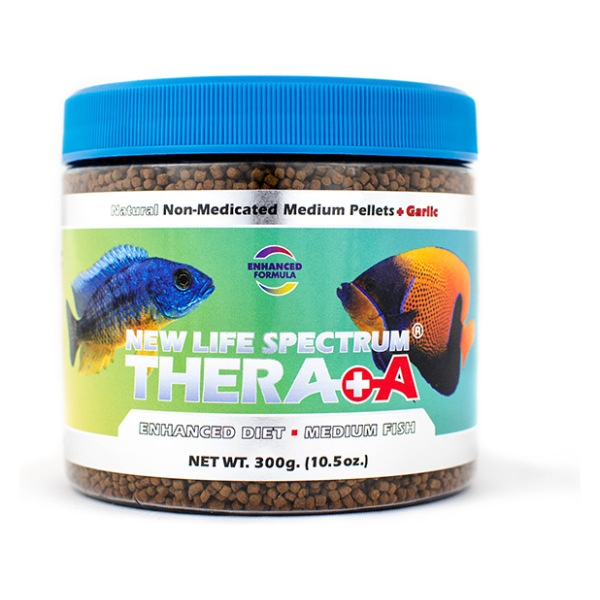 New Life Spectrum Thera+A + Garlic Medium Pellets (300g) - Delicious dry food for fresh and salty fish lovers!
