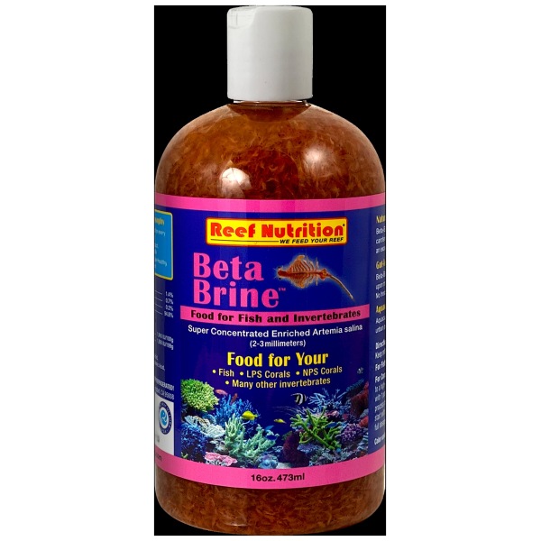 Beta-Brine Medium 16 oz by Reef Nutrition - Fresh & Salty coral food to boost invertebrate health and growth in your aquarium!
