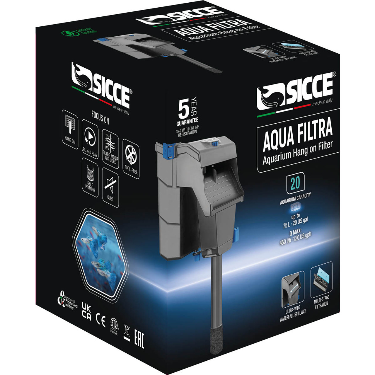 Sicce - Hang on Aqua Filtra 20 - up to 20 gal - Image 2