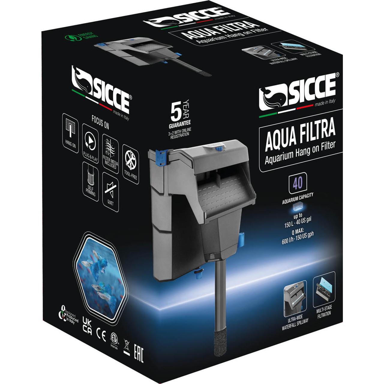Sicce - Hang on Aqua Filtra 40 - up to 40 gal - Image 2