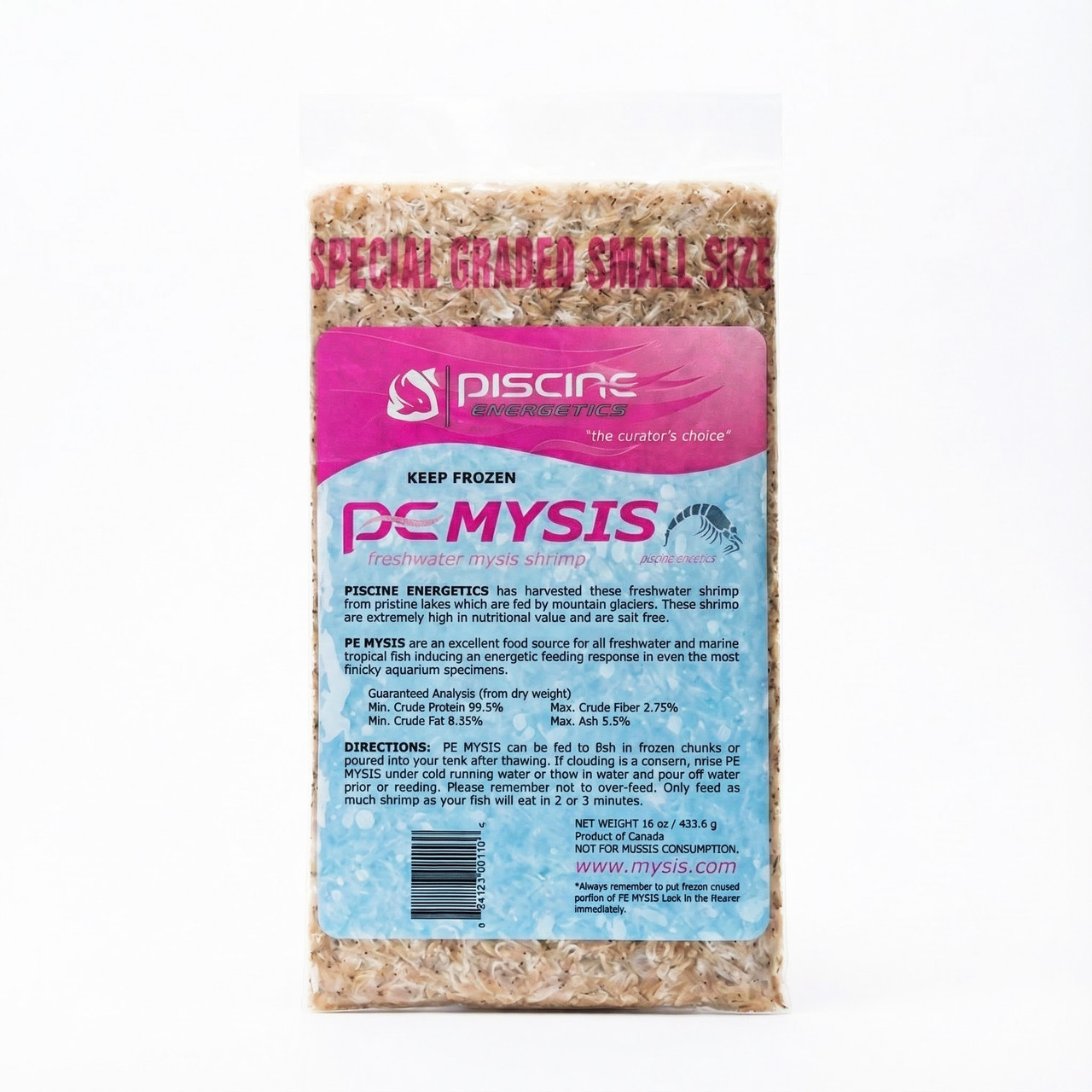 PE - Mysis Shrimp Flat pack - 16 oz (Graded Small)
